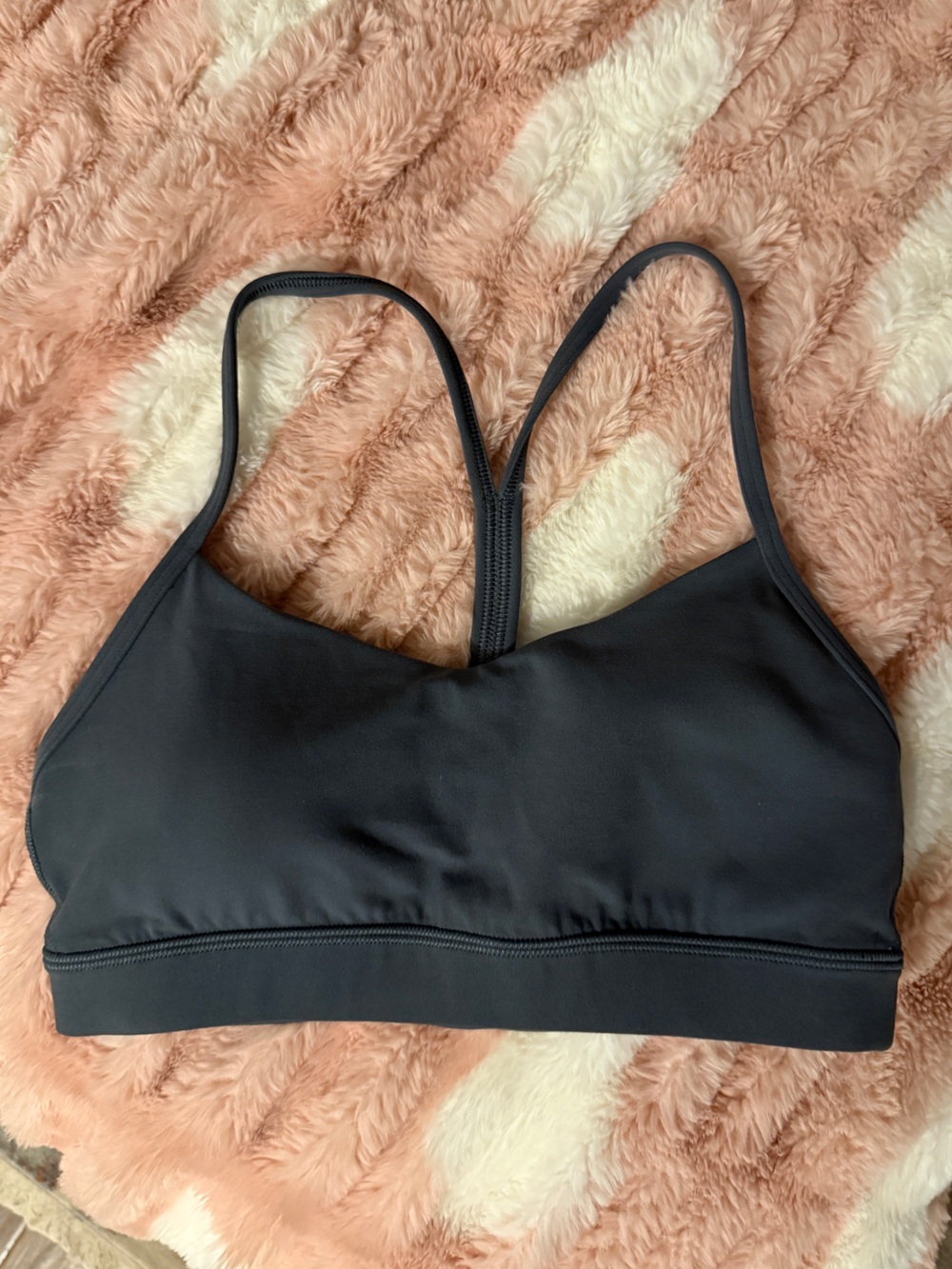 Grey Lululemon Flow Y Bra
